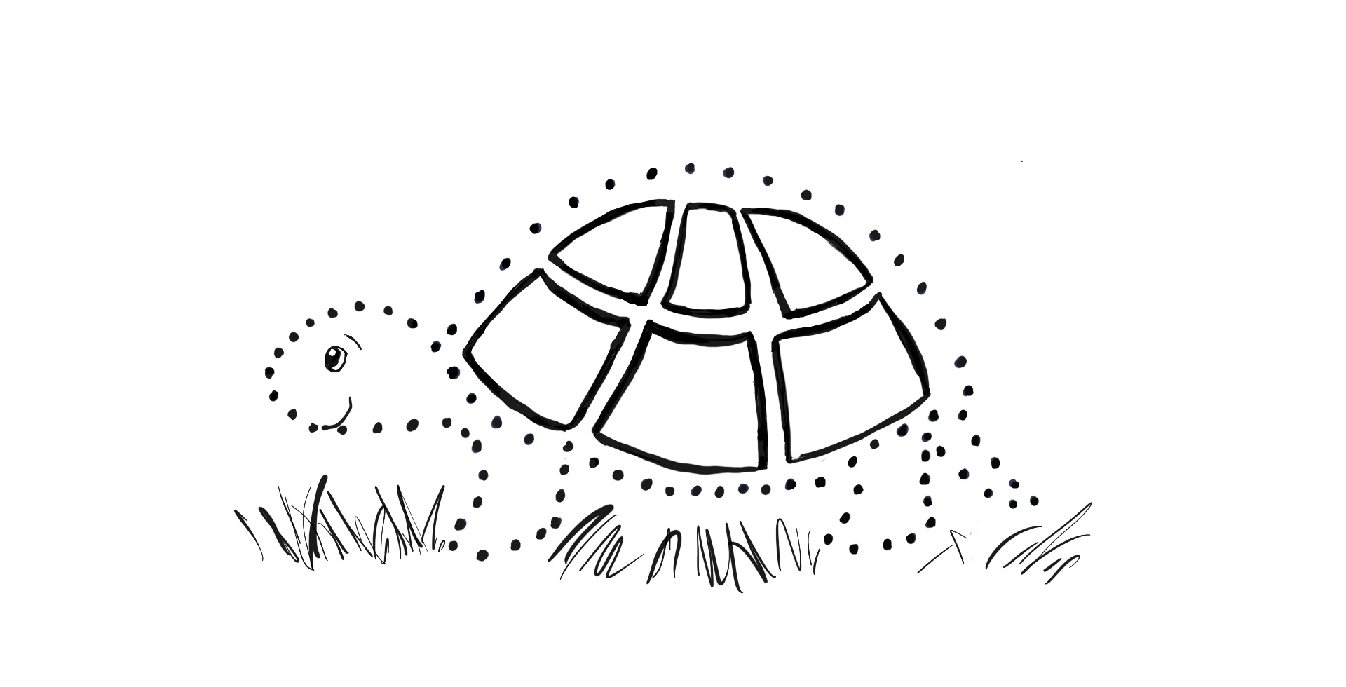 Turtle Dot Drawing - Art Starts for Kids