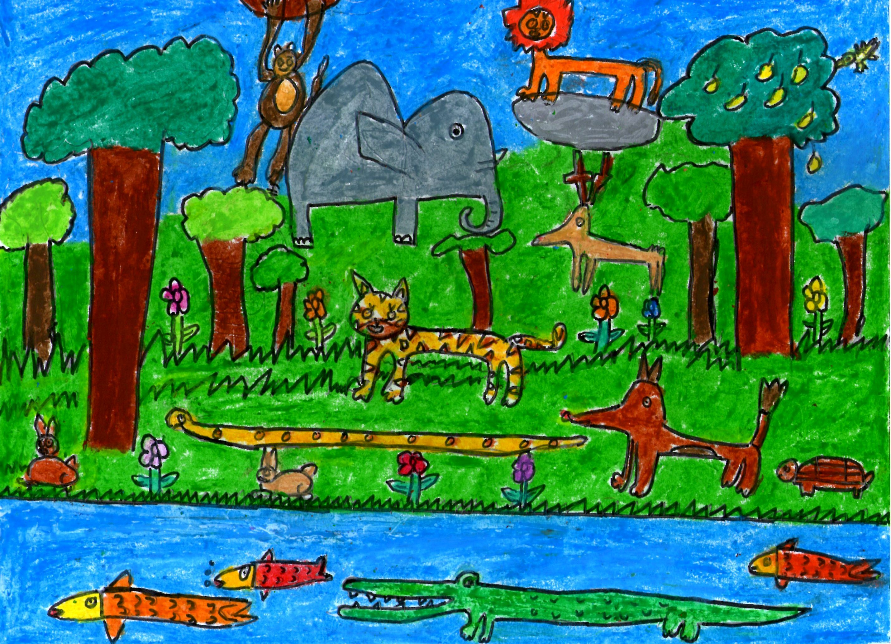 jungle scene drawing