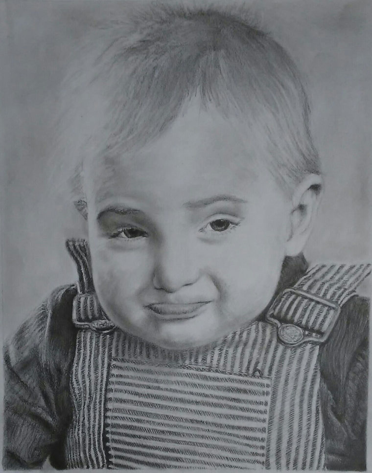 Pencil Drawing Portrait by Kyoko Bartley Sample- Baby Head Shot - Oekaki  Princeton Official Website of Kyoko Bartley