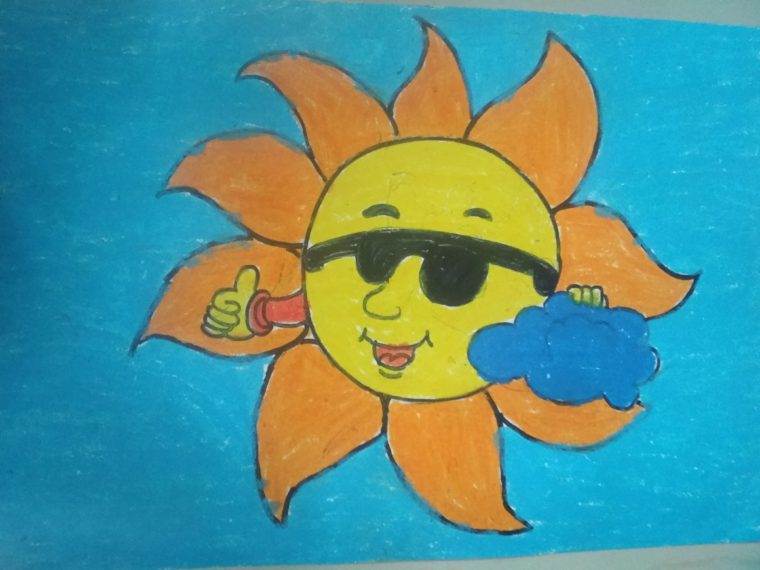 How to Draw the Sun For Kids, Coloring Page, Trace Drawing