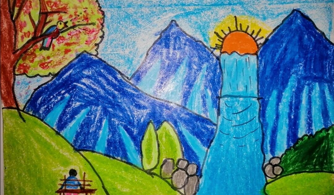 How to Draw Easy Scenery for Kids | Drawing Sunset Scenery Step by Step |  Easy nature drawings, Drawing sunset, Scenery drawing for kids
