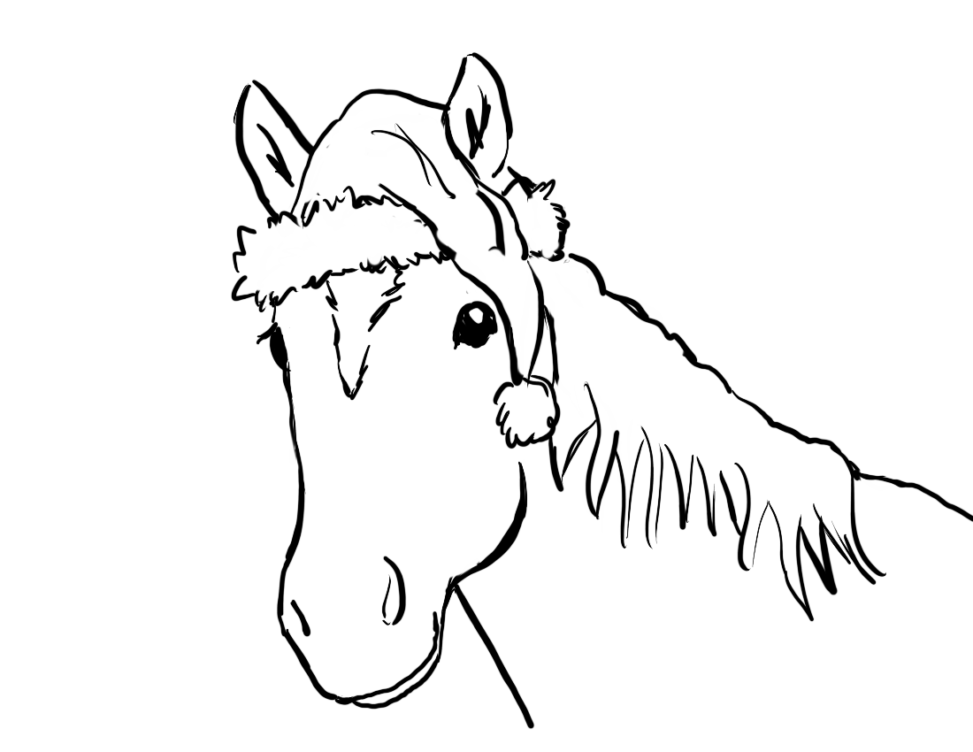 Christmas Horse Coloring Page Art Starts