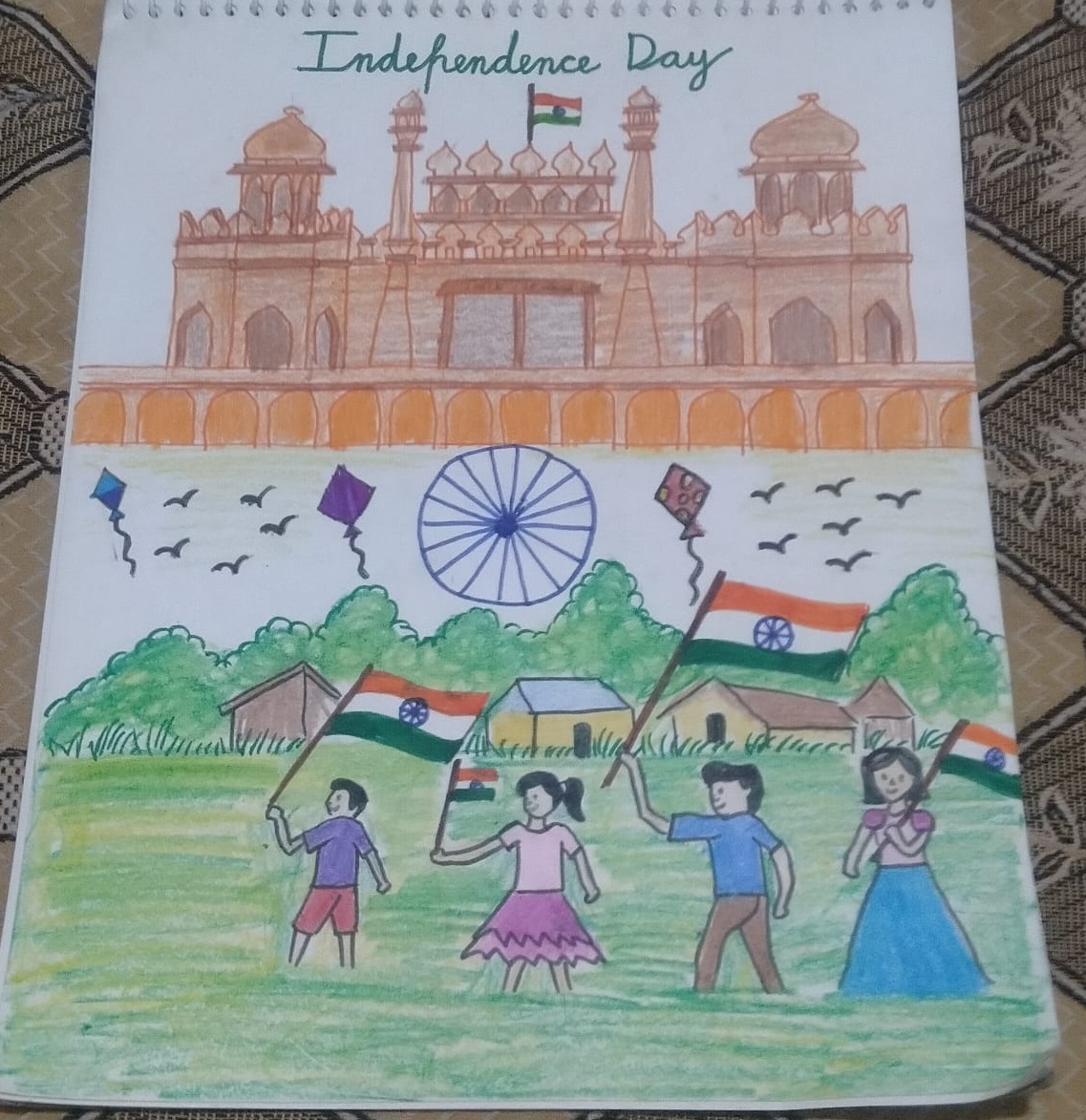 Independence Day Drawing Easy Steps || Independence Day Slogan and Poster  Drawing || Keshavlal Vora - YouTube
