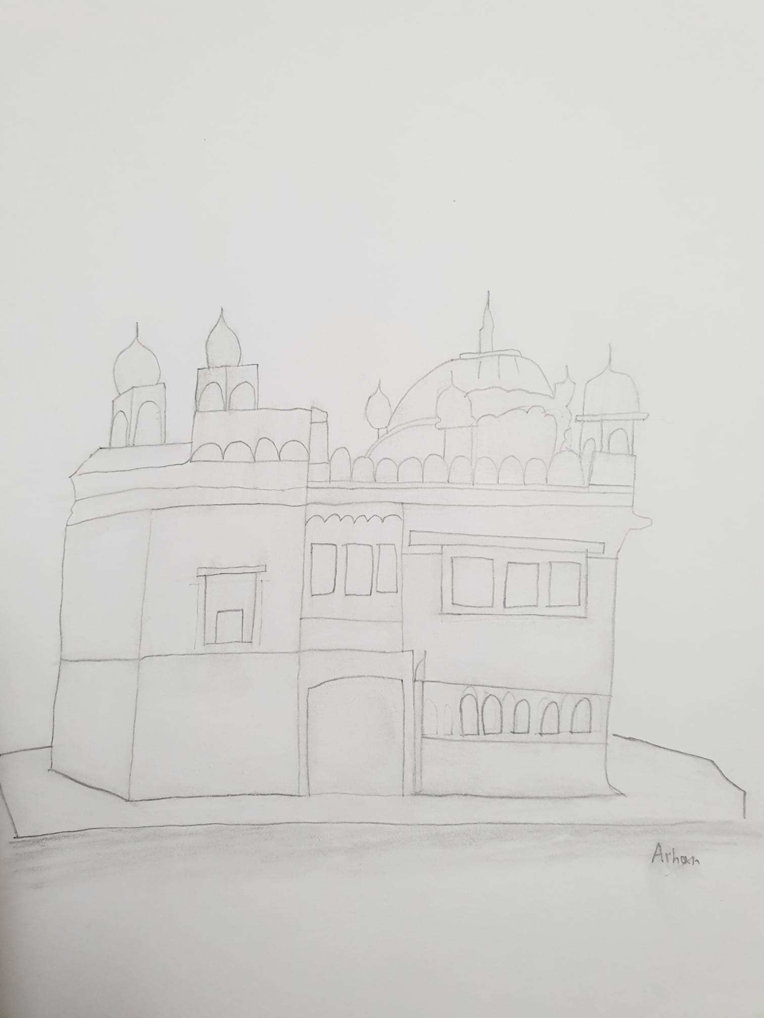 How to Draw Golden Temple, Amritsar | LearnByArt - YouTube | Golden temple,  Temple art, Temple pictures